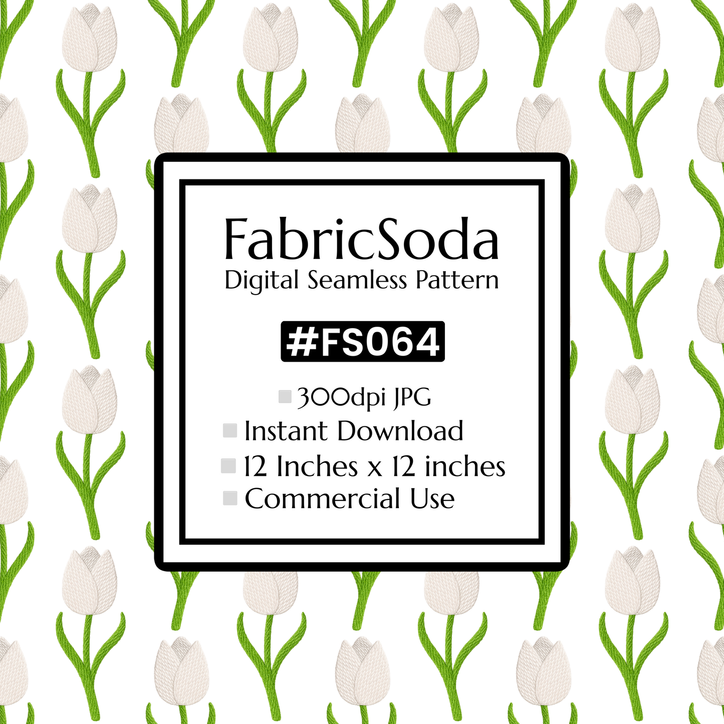 FS064 Purple Tulips Floral Seamless Pattern