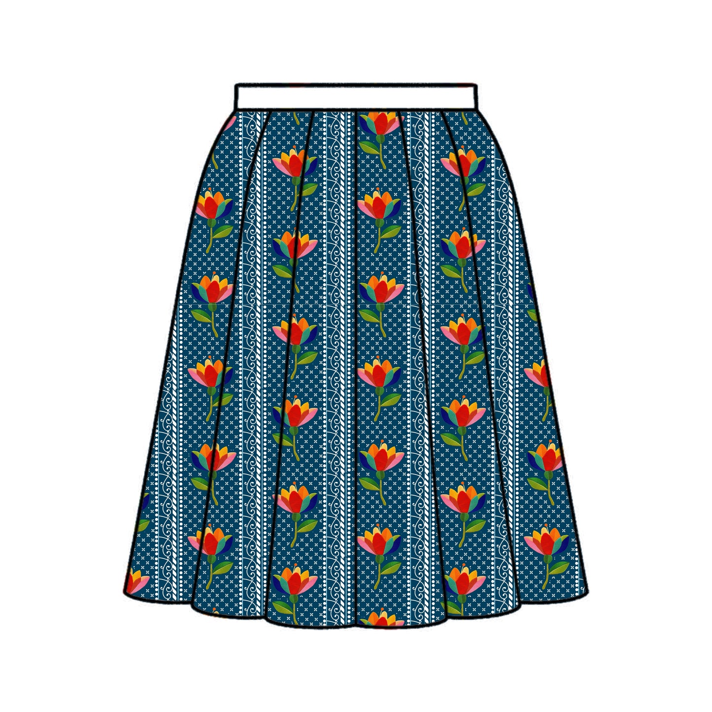 FS066 Blue Floral Seamless Pattern JPG