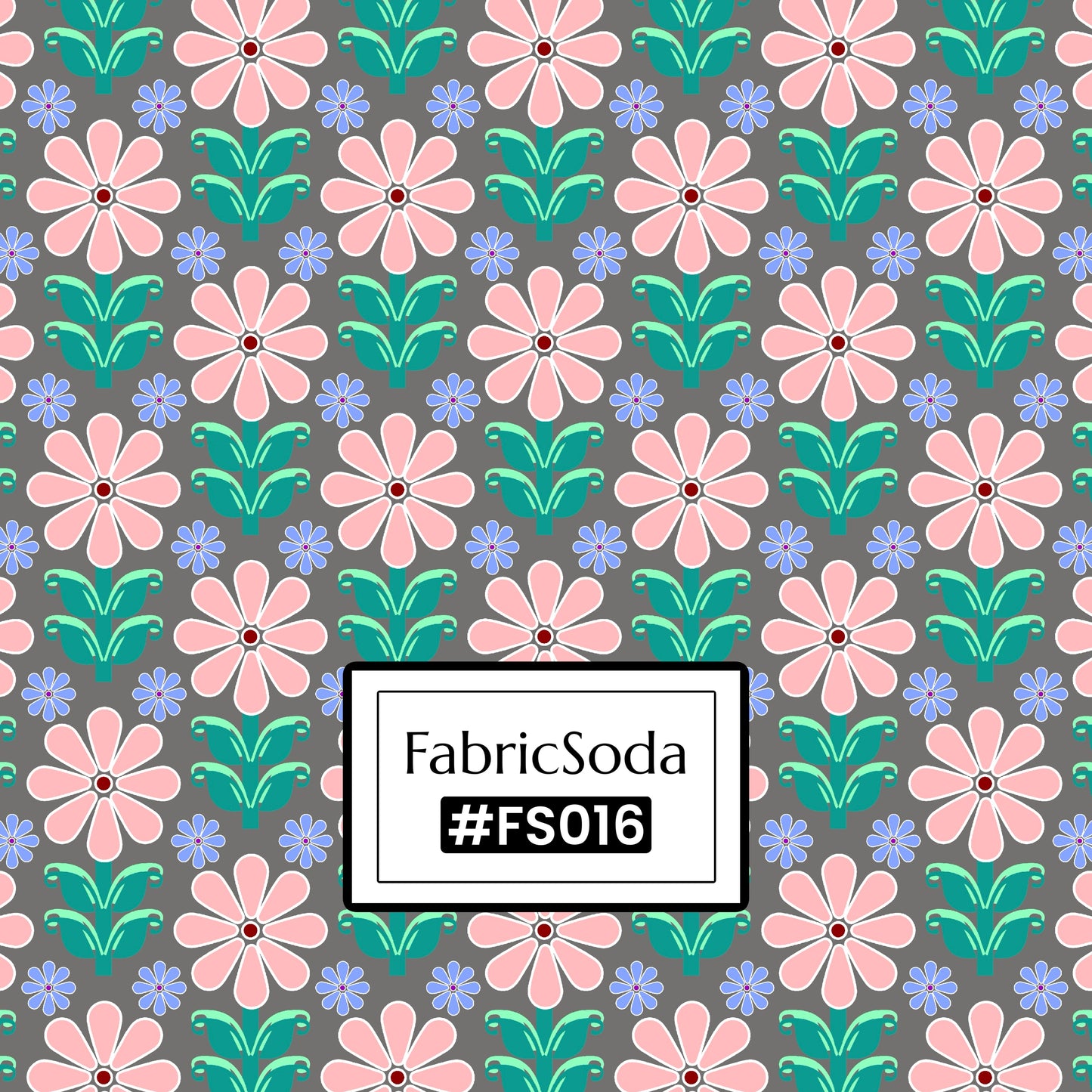 FS016 Pink Floral Cotton Printed Fabric