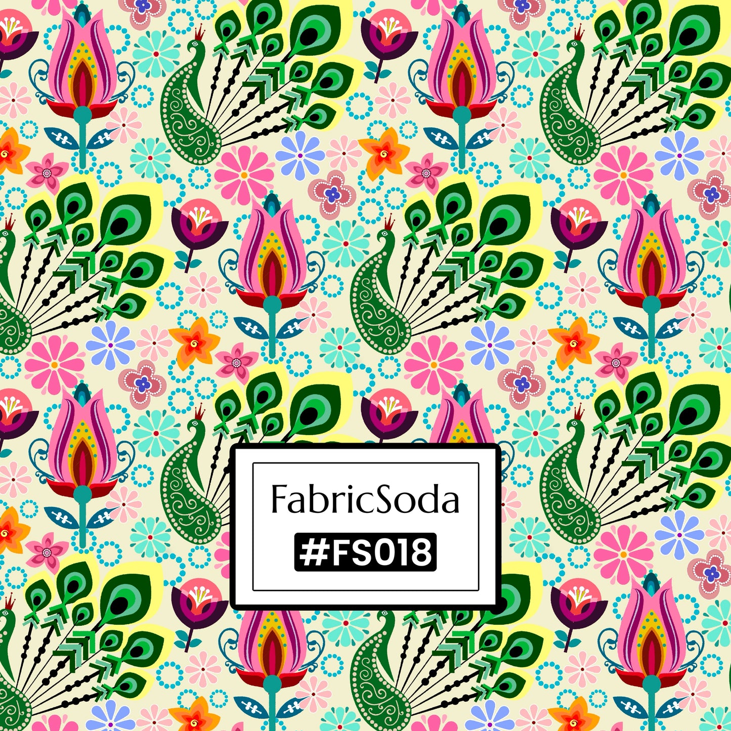 FS018 Exotic Peacock Cotton Printed Fabric