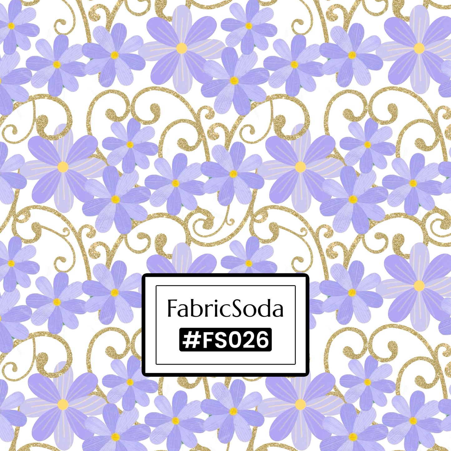 FS026 Lilac Floral Cotton Printed Fabric