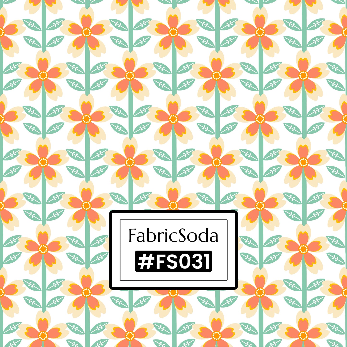 FS031 Orange Flower Cotton Printed Fabric