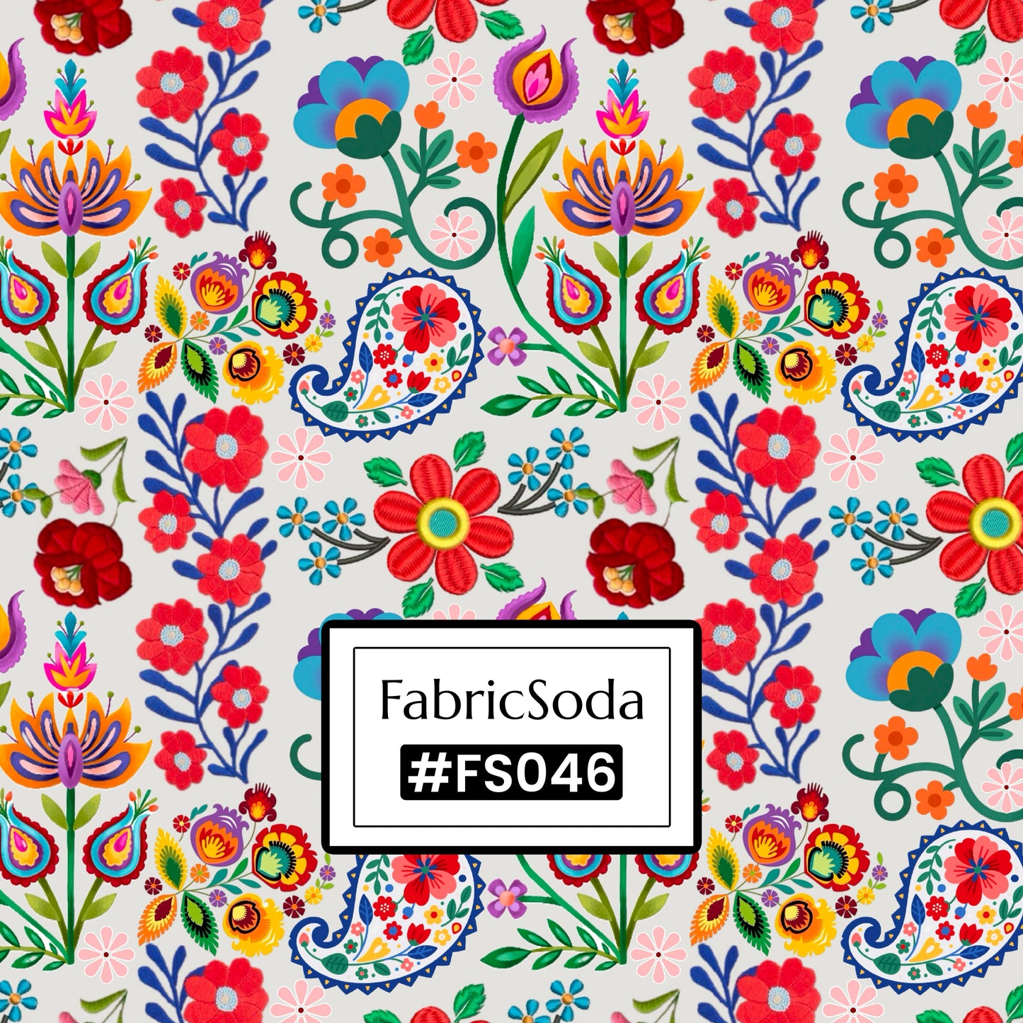 FS046 Exotic Folk Floral Cotton Printed Fabric