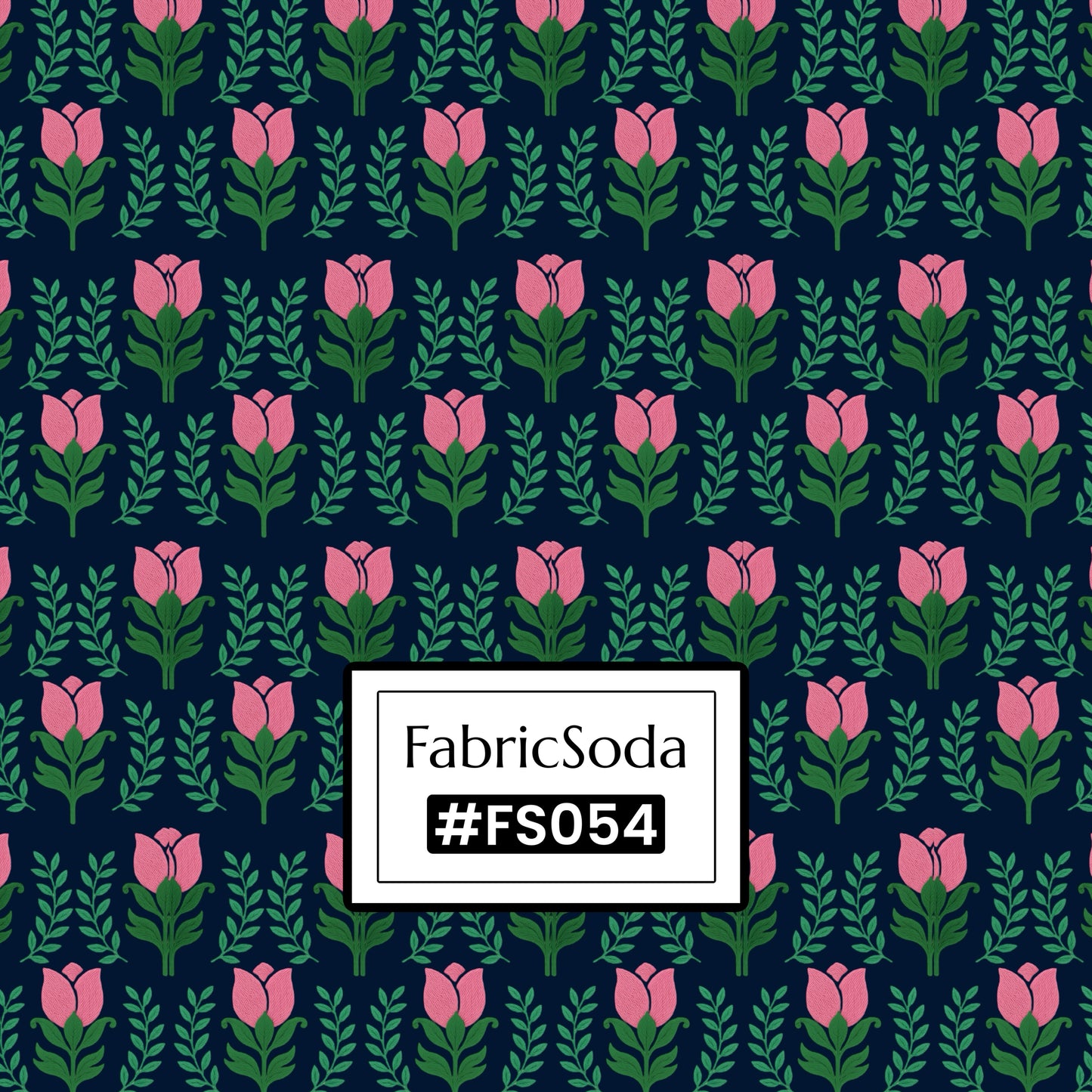 FS054 Green Floral Cotton Printed Fabric