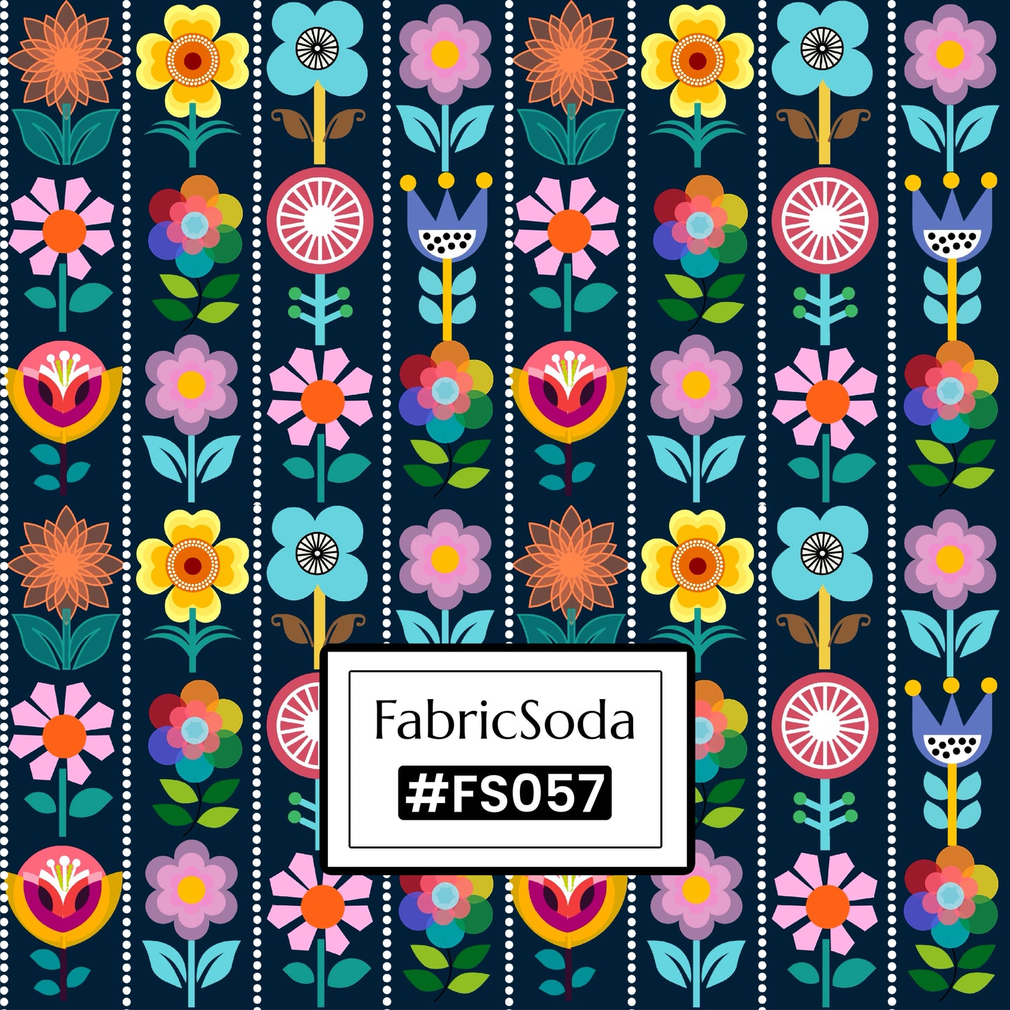 FS057 Exquisite Floral Stripe Cotton Printed Fabric