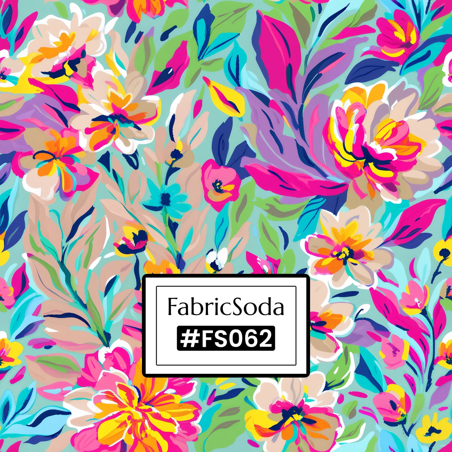 FS062 Vibrant Floral Cotton Printed Fabric