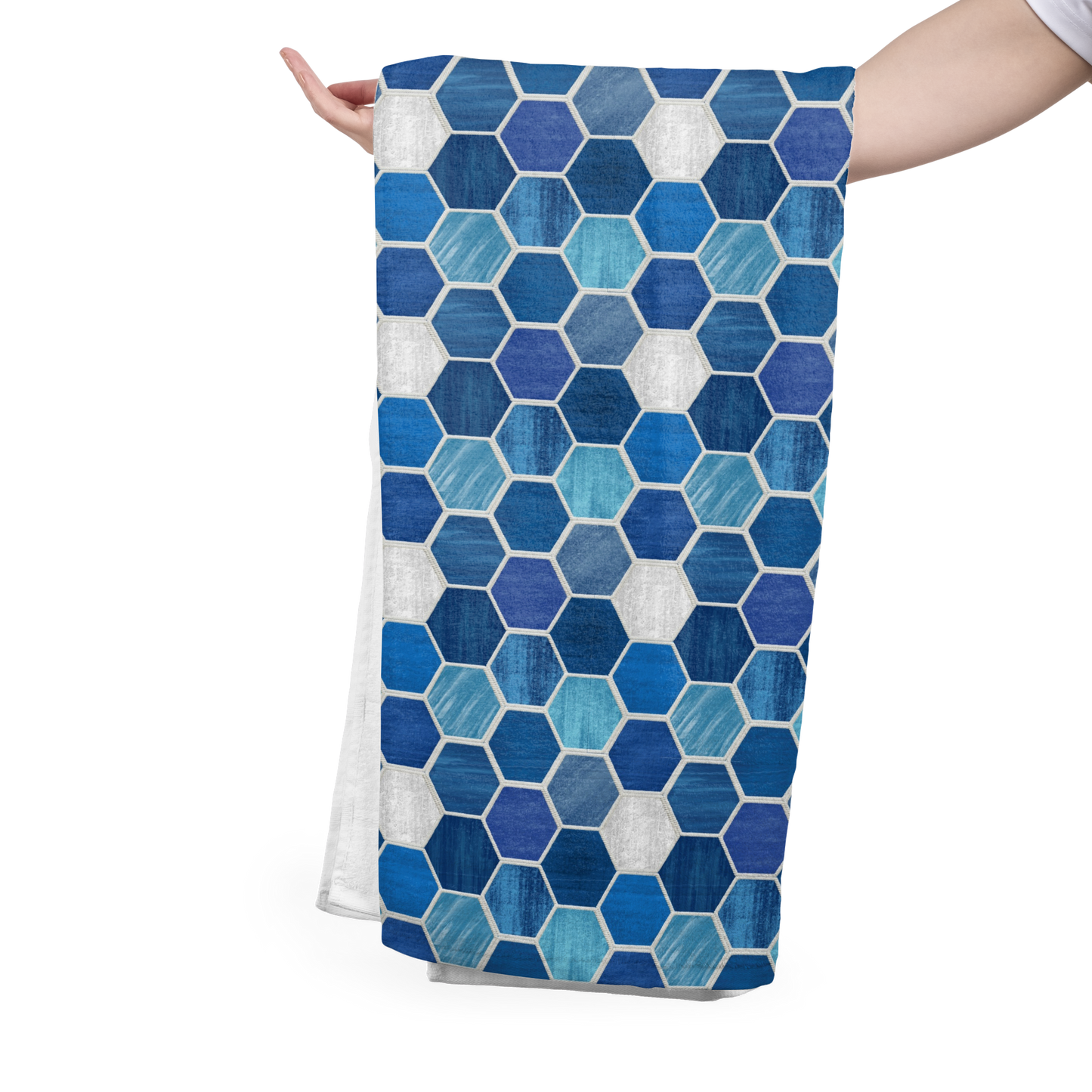 FS070 Blue Shades Geometric Cotton Printed Fabric