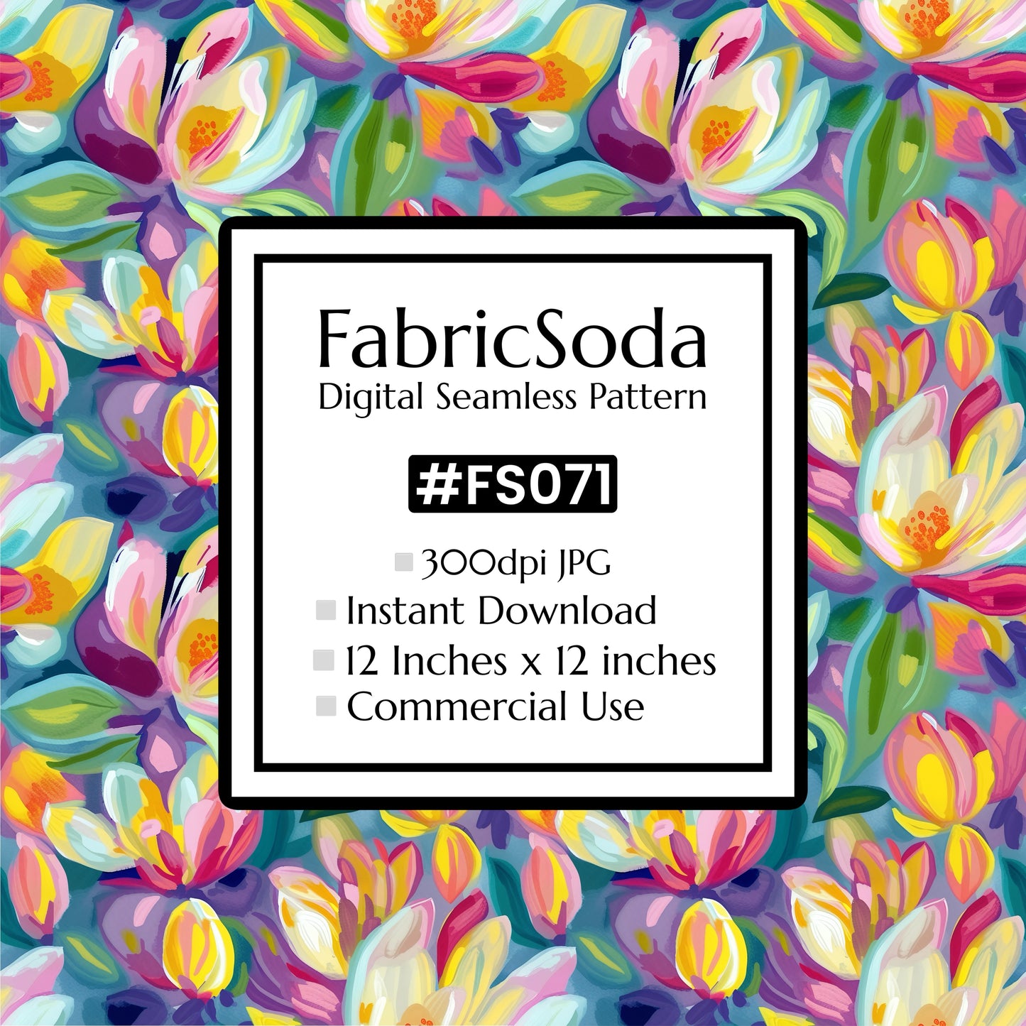 FS071 Oil Paint Floral Seamless Pattern JPG