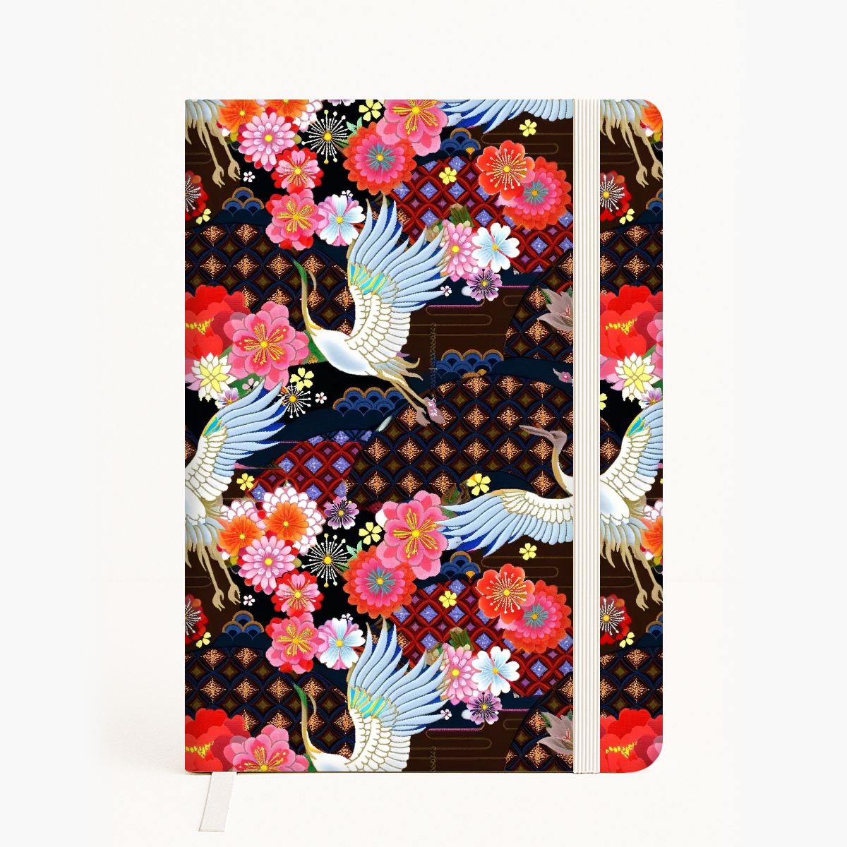 FS074 Japanese Style Crane Floral Seamless Pattern JPG