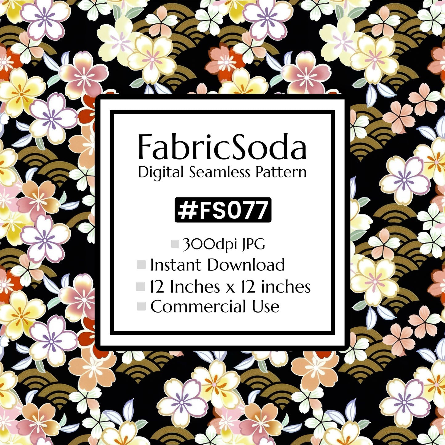 FS077 Japanese Style Floral Seamless Pattern JPG