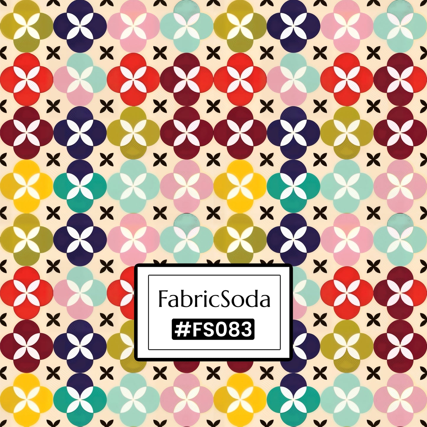 FS083 Multcolours Geometric Cotton Printed Fabric