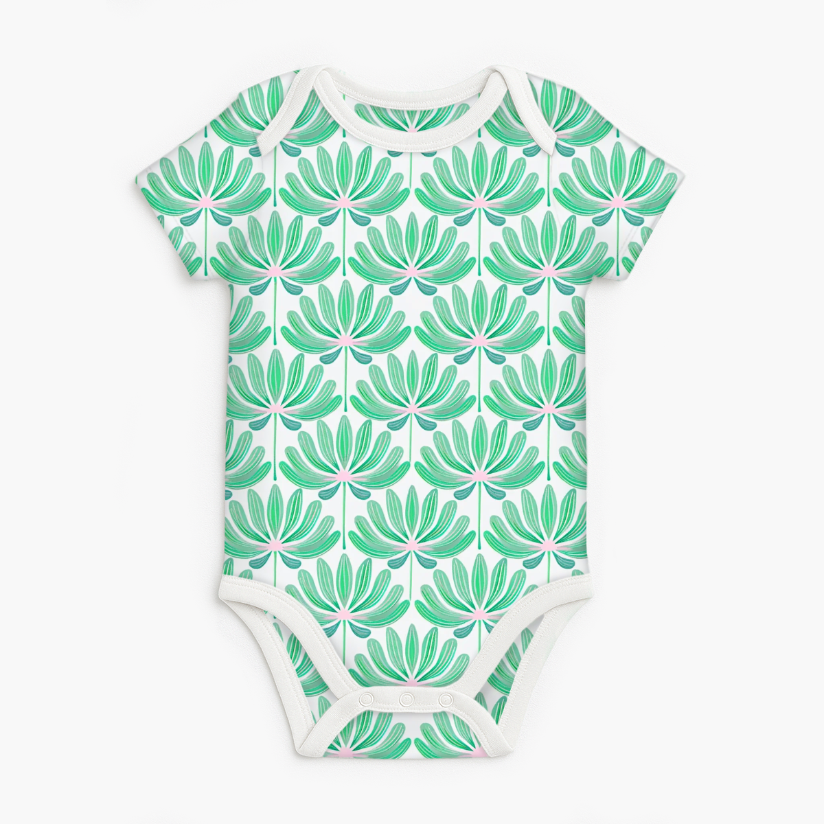 FS085 Light Green Cotton Printed Fabric