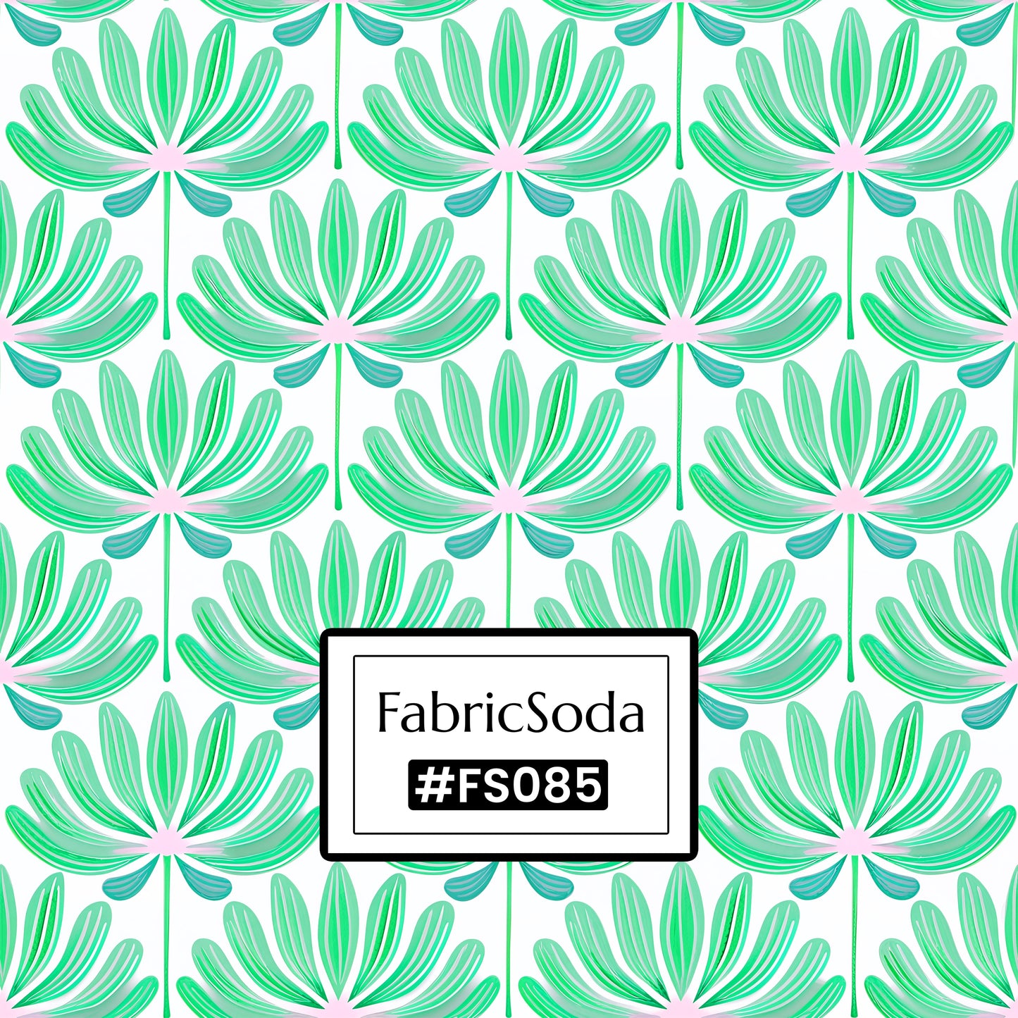 FS085 Light Green Cotton Printed Fabric