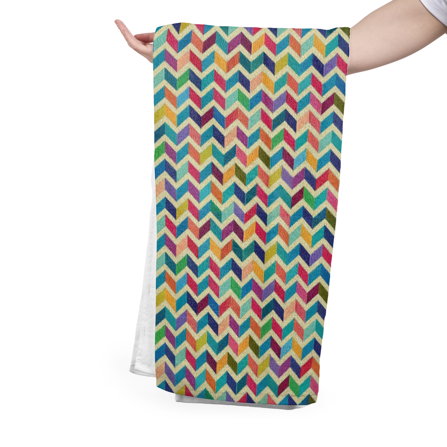 FS086 Multcolours Geometric Cotton Printed Fabric