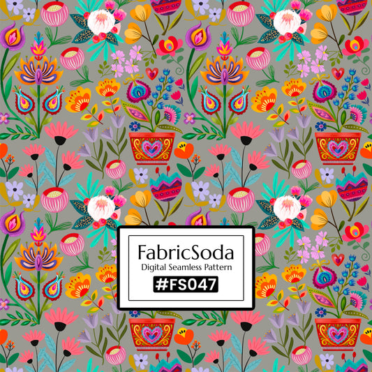 FS047 Wildflower floral Seamless Pattern JPG PNG