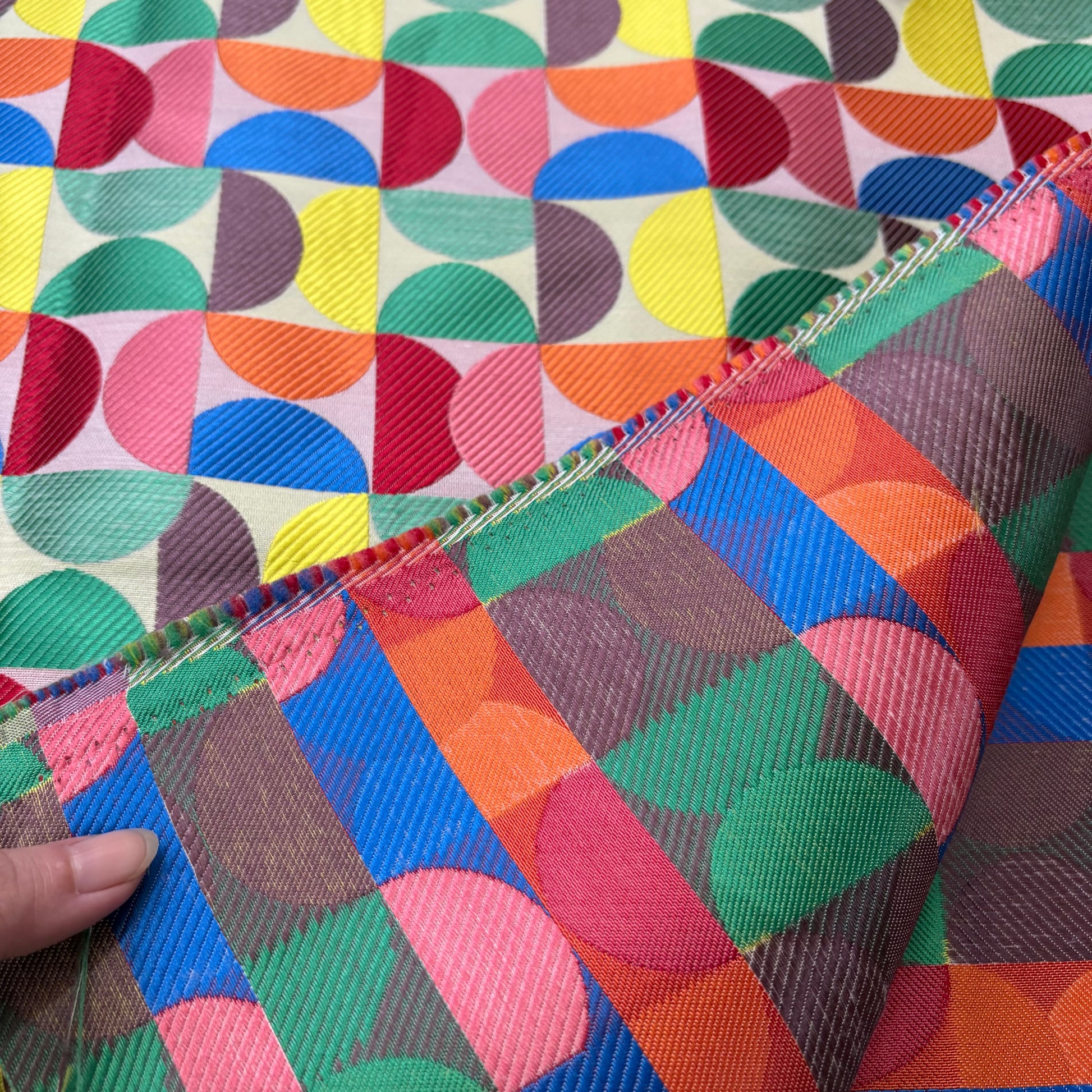 FS065 Vibrant Geometric Jacquard Fabric