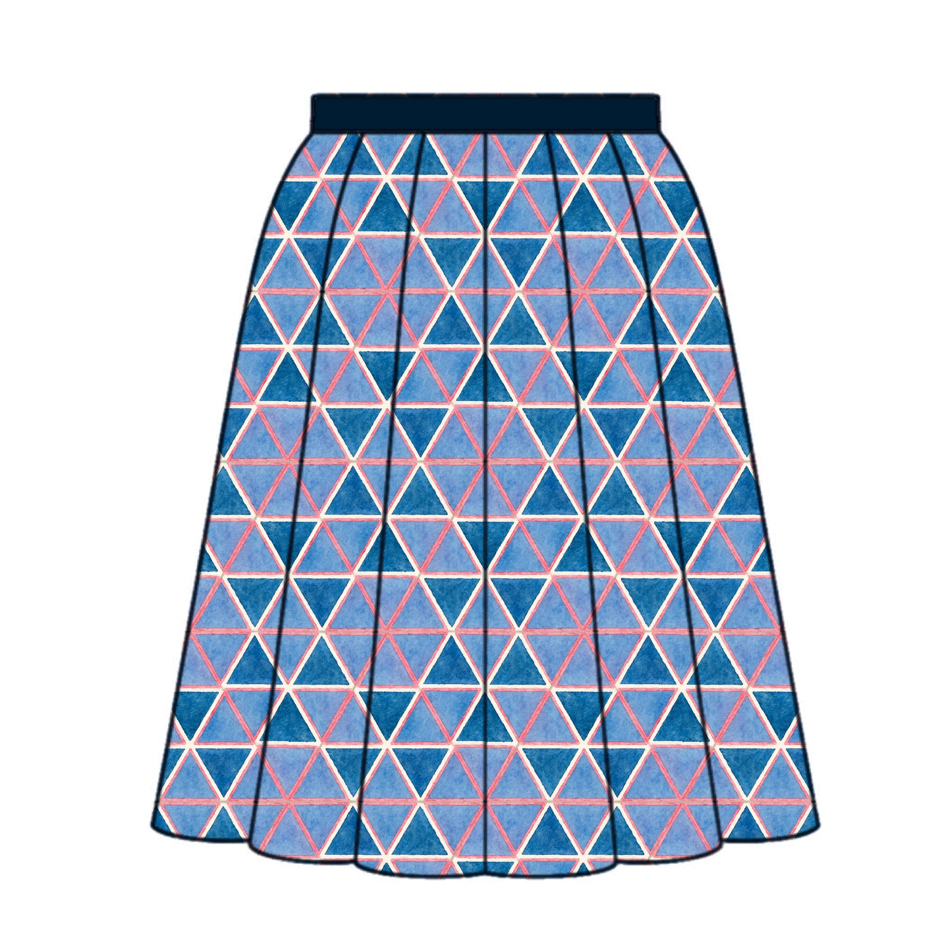 FS036 Purple Triangle Cotton Printed Fabric