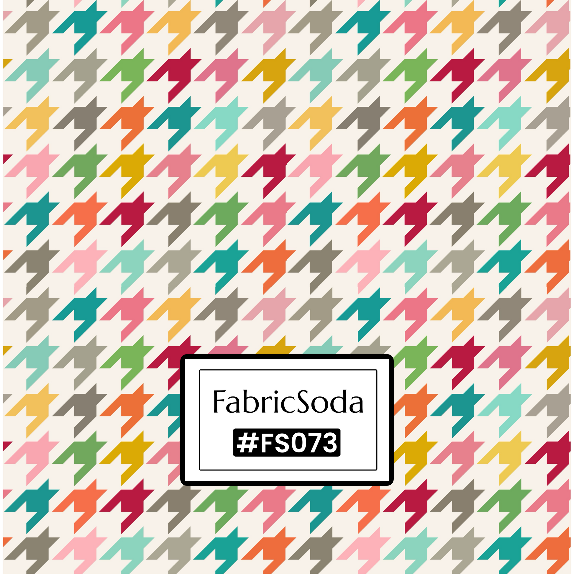 FS073 Multicolour Houndstooth Cotton Printed Fabric