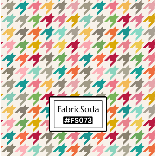 FS073 Multicolour Houndstooth Cotton Printed Fabric