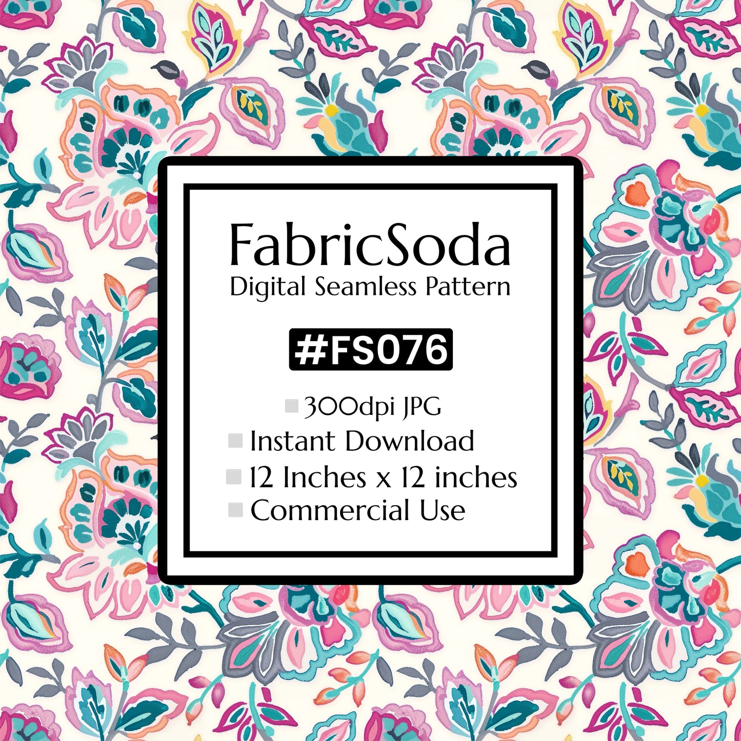 FS076 Pink Floral Seamless Pattern JPG
