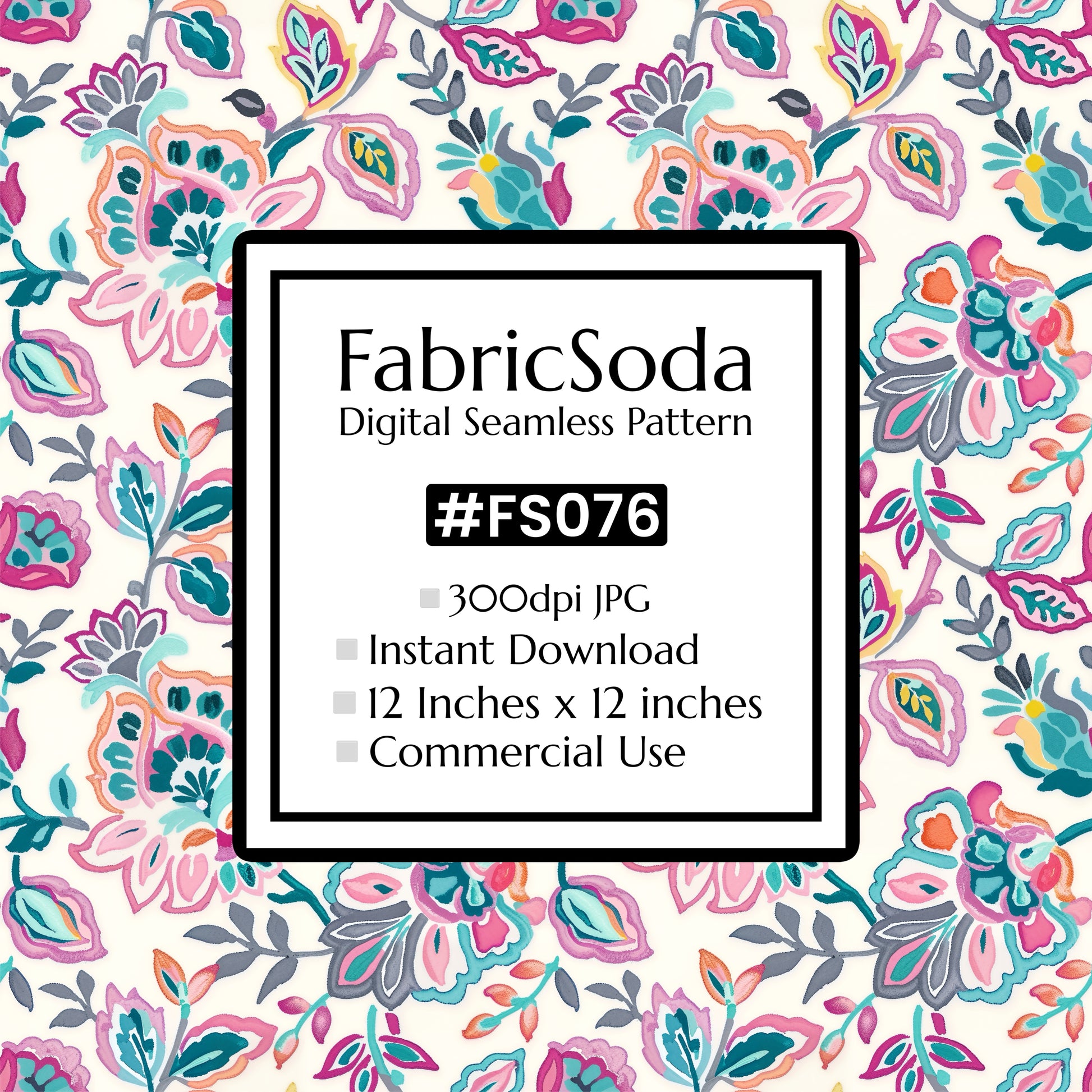 FS076 Pink Floral Seamless Pattern JPG