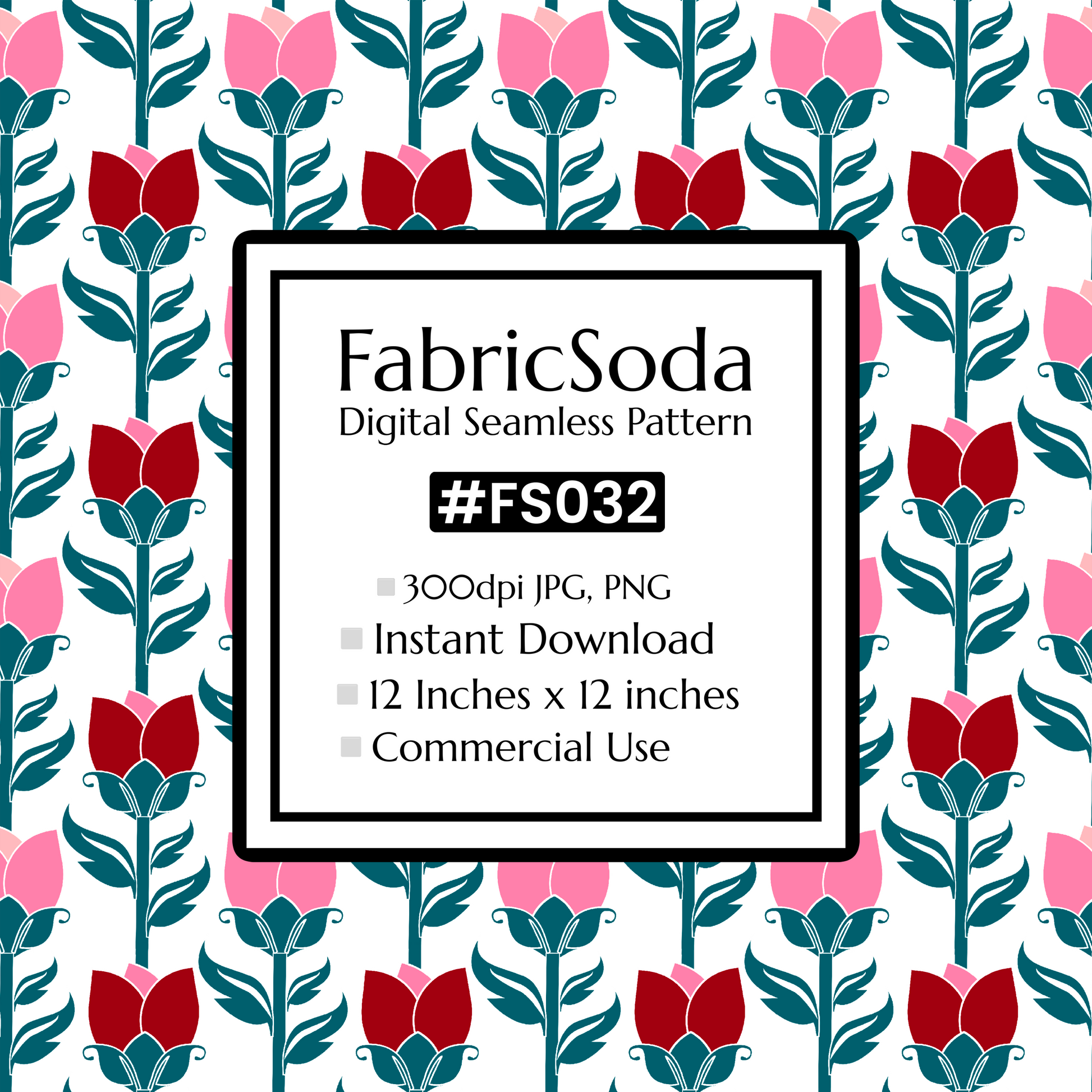 FS032 Pink Floral Seamless Pattern JPG PNG
