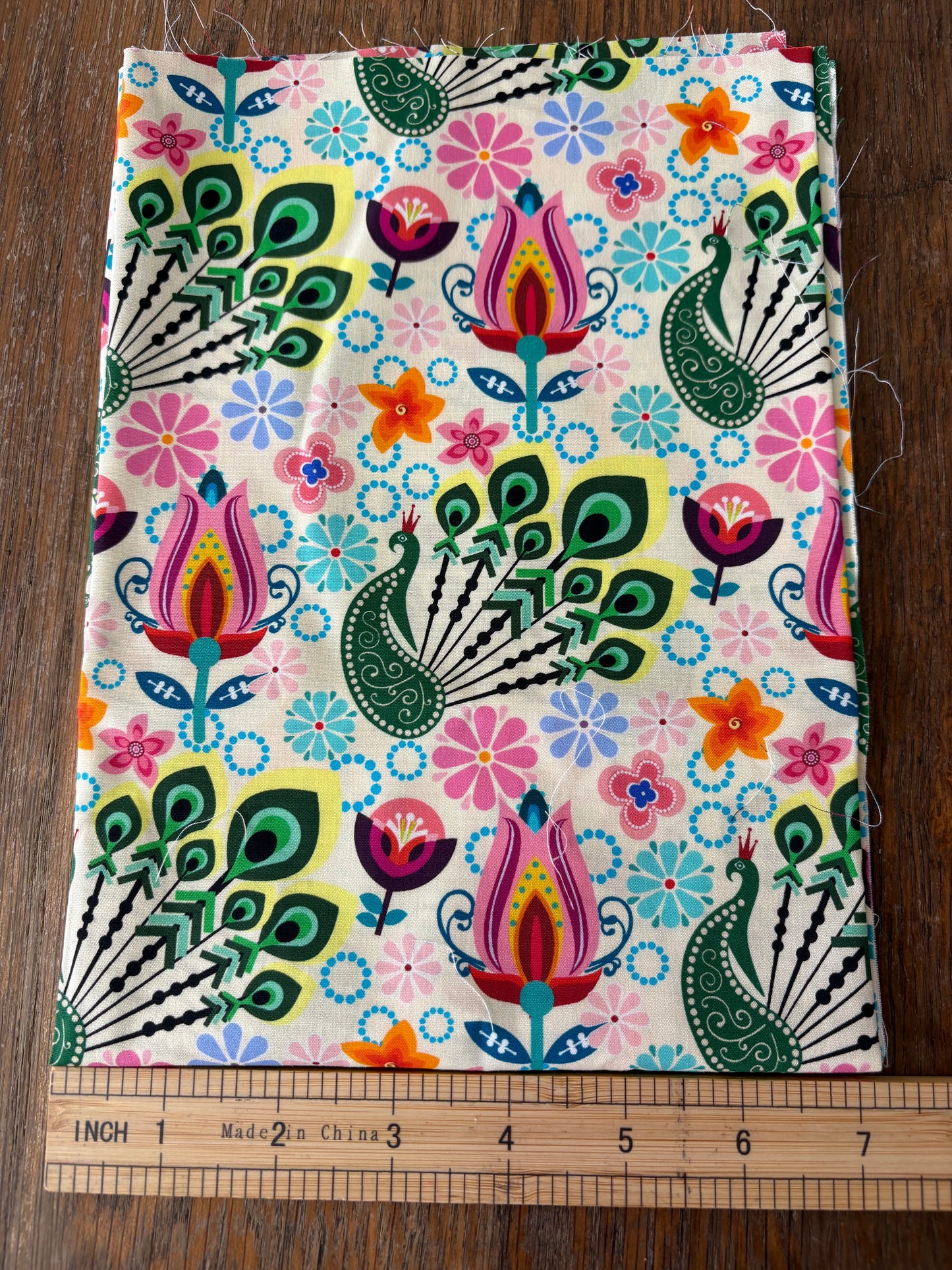 FS018 Exotic Peacock Cotton Printed Fabric