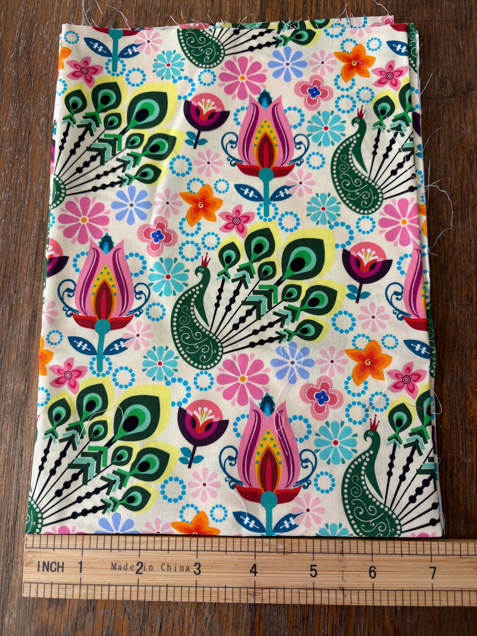 FS018 Exotic Peacock Cotton Printed Fabric