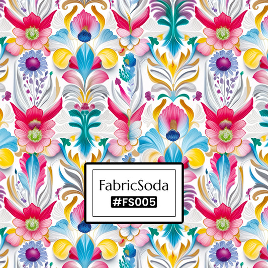 FS005 Abstract Floral Cotton Printed Fabric