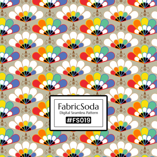 FS019 Japanese Scallops Geometric Seamless Pattern JPG PNG