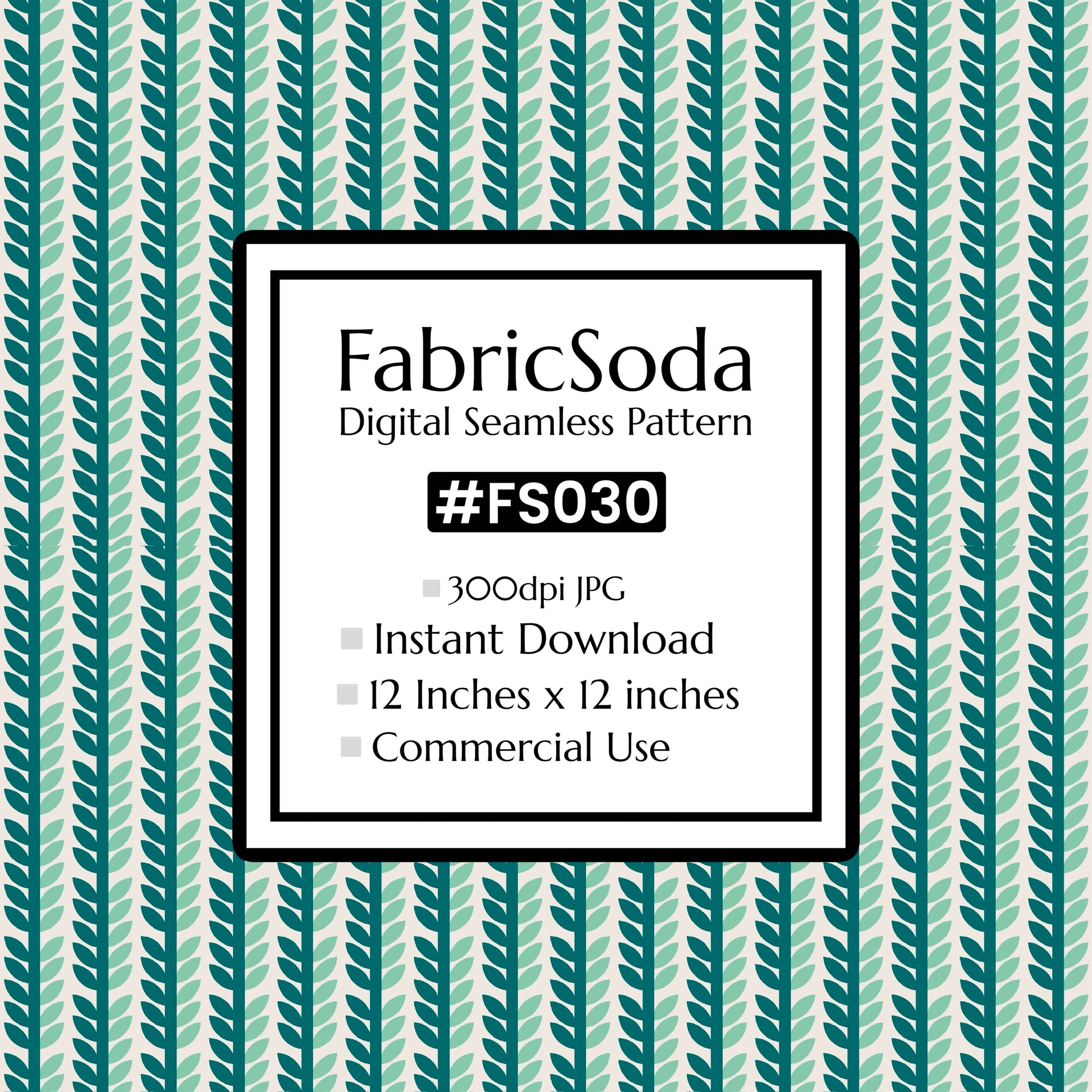 FS030 Green Leaves Seamless Pattern JPG