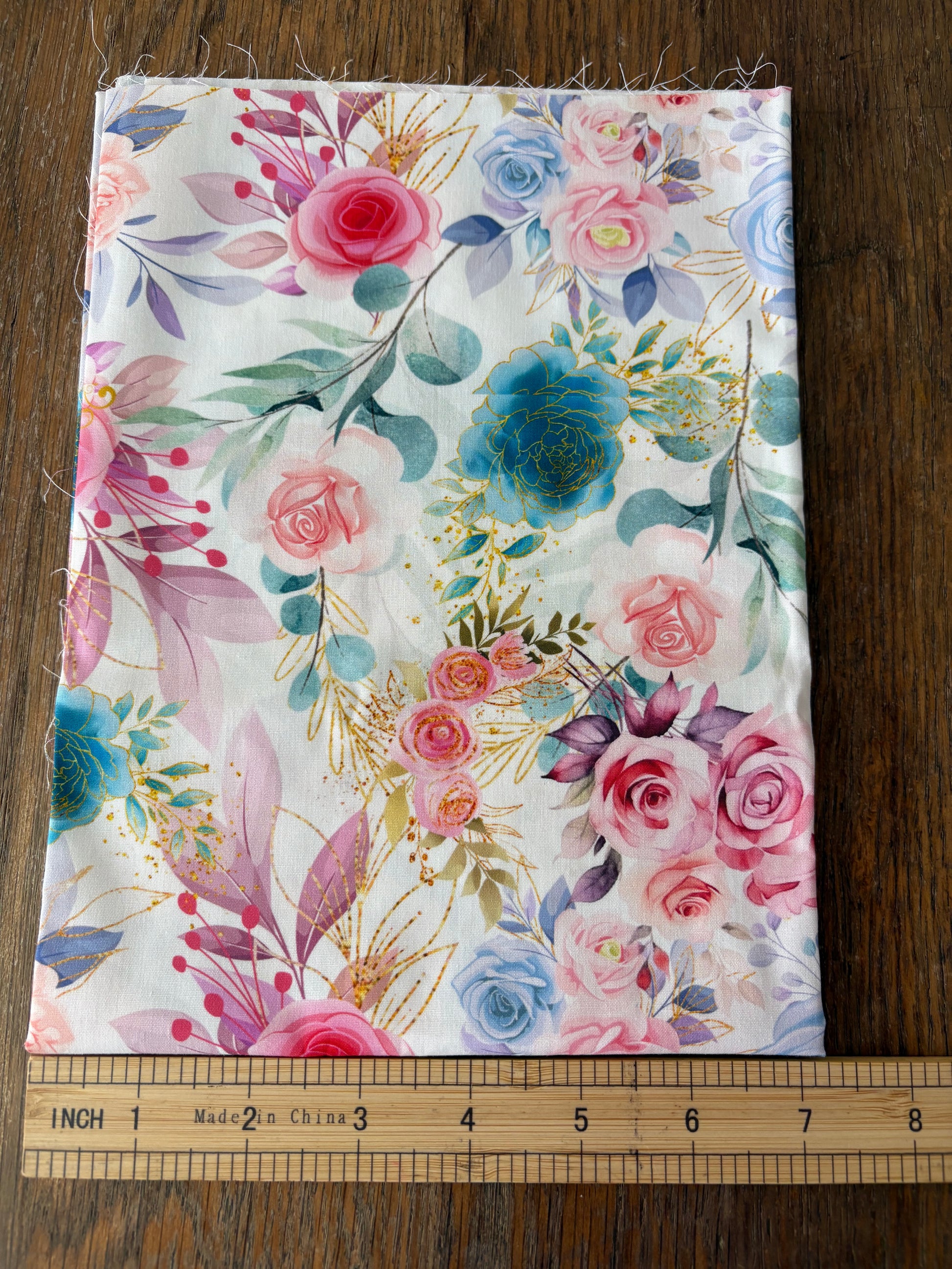 FS003 Watercolour Floral Cotton Printed Fabric