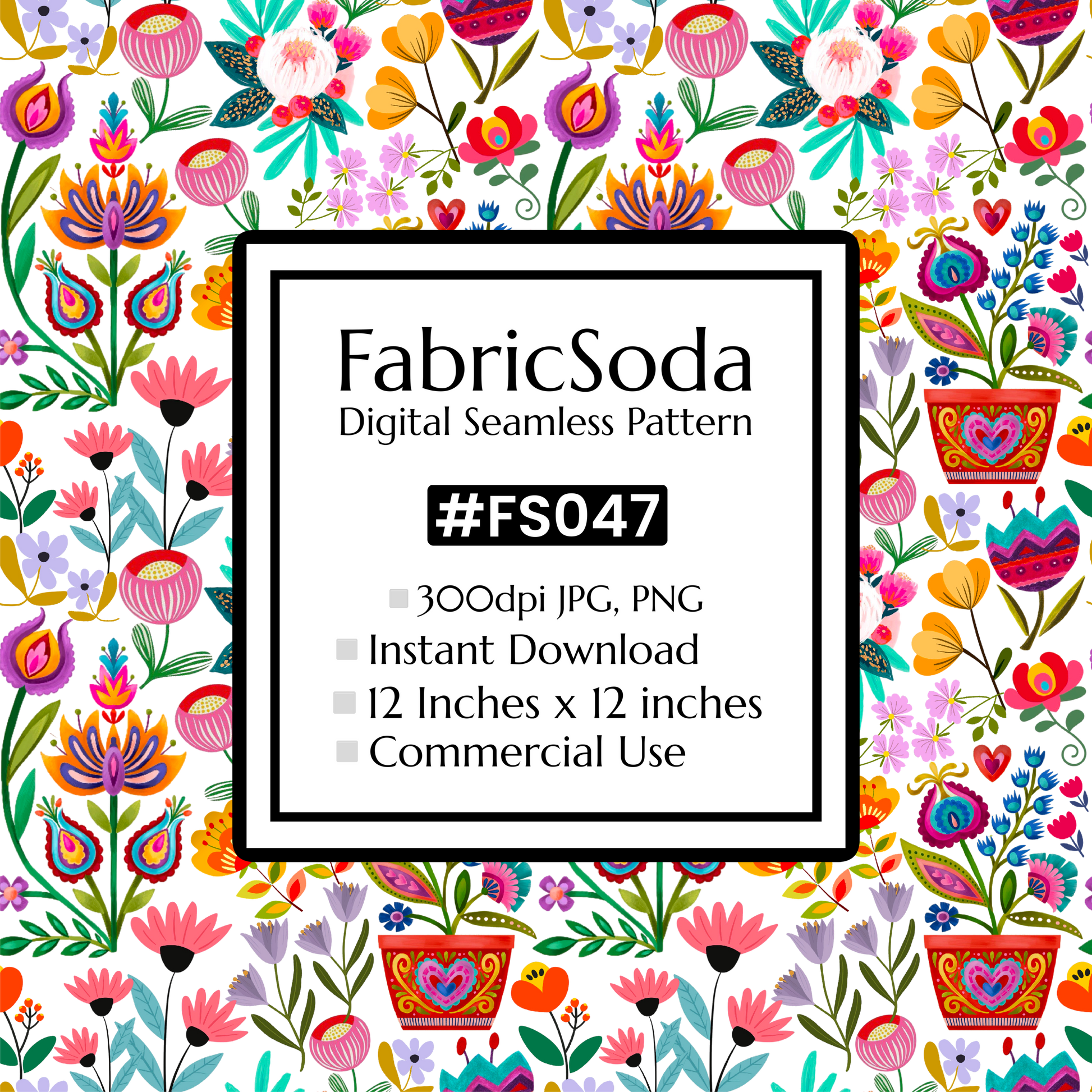 FS047 Wildflower floral Seamless Pattern JPG PNG