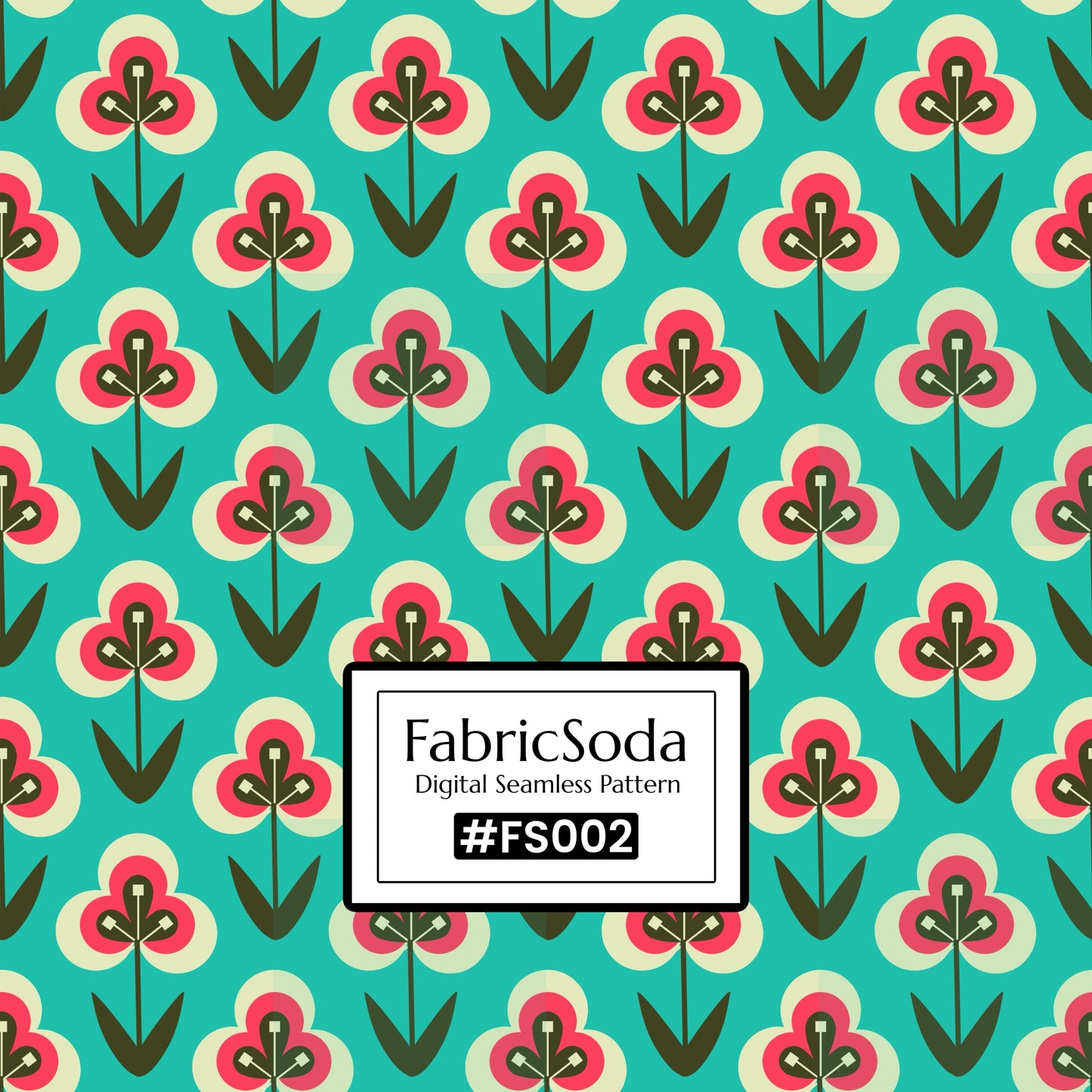 #FS002 Green Floral Seamless Pattern JPG PNG
