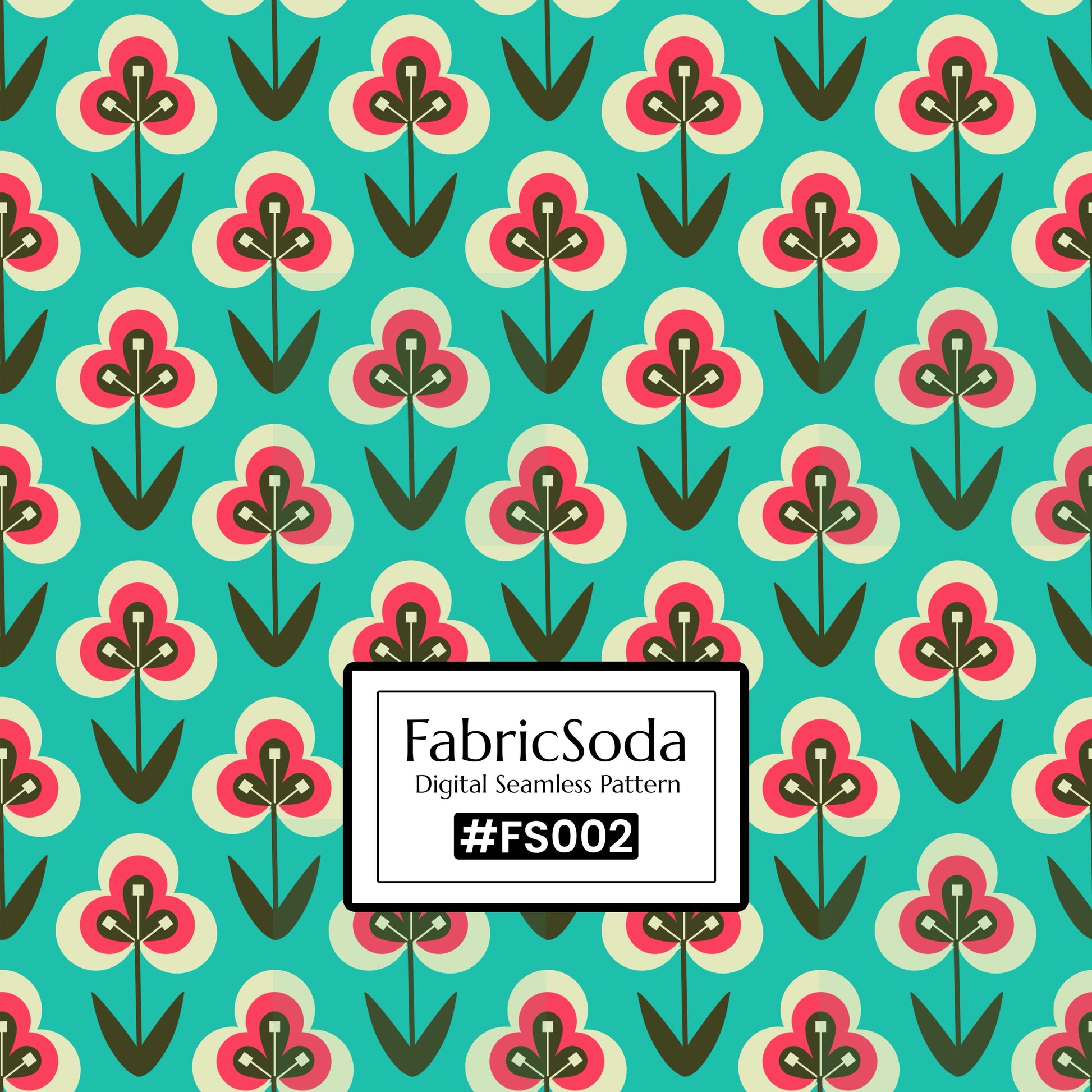 #FS002 Green Floral Seamless Pattern JPG PNG