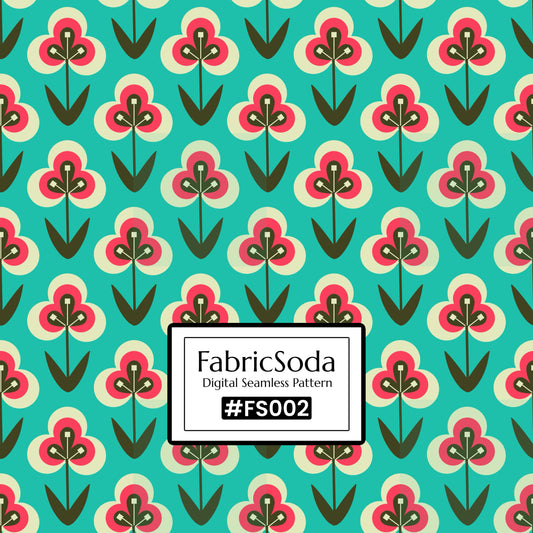 #FS002 Green Floral Seamless Pattern JPG PNG