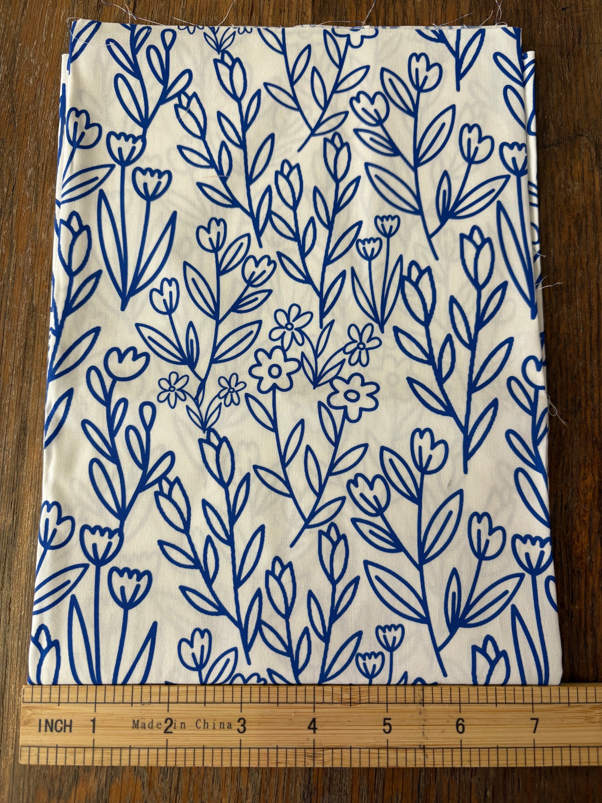 FS024 Line Art Floral Cotton Printed Fabric
