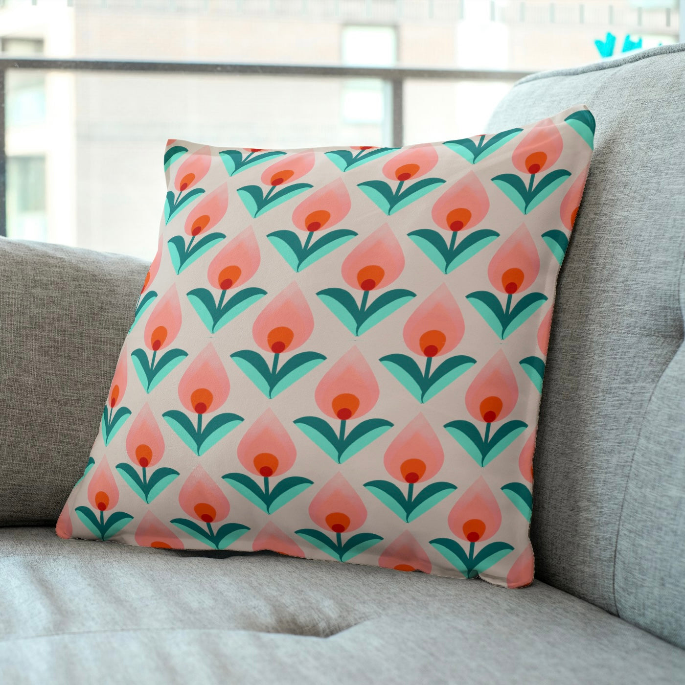 FS052 Peach Floral Seamless Pattern JPG
