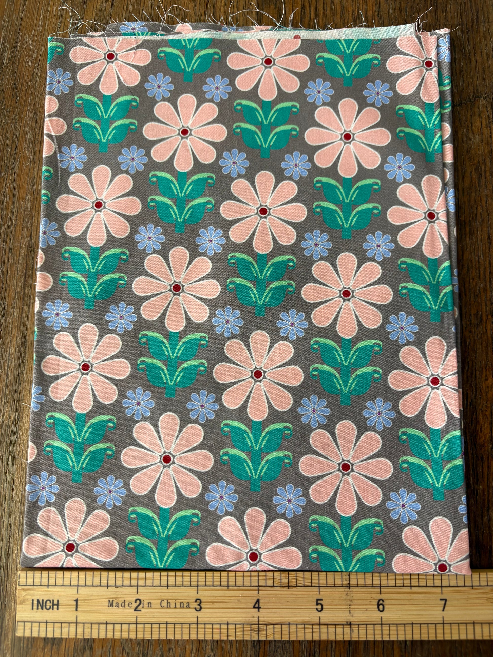 FS016 Pink Floral Cotton Printed Fabric cotton canvas 