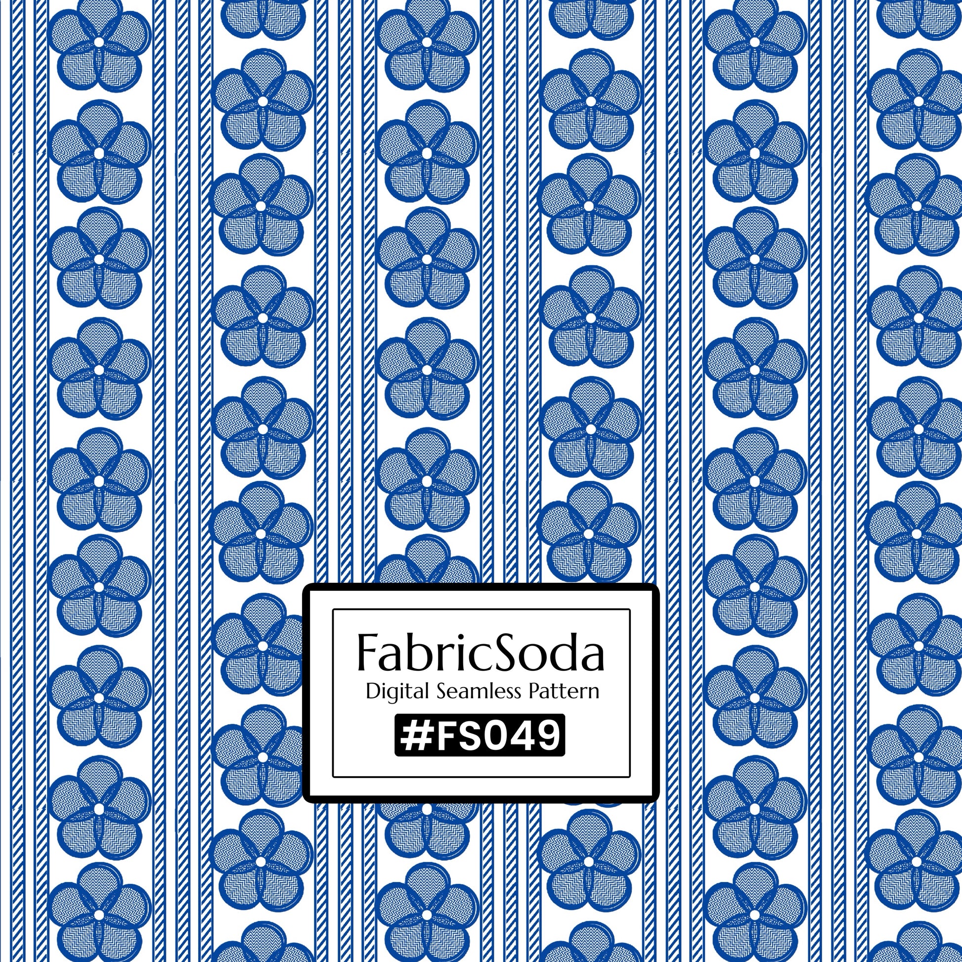 FS049 Blue Lace Floral Seamless Pattern JPG PNG