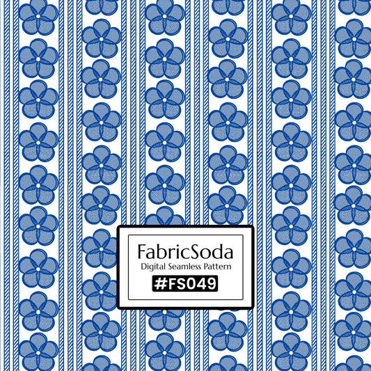 FS049 Blue Lace Floral Seamless Pattern JPG PNG