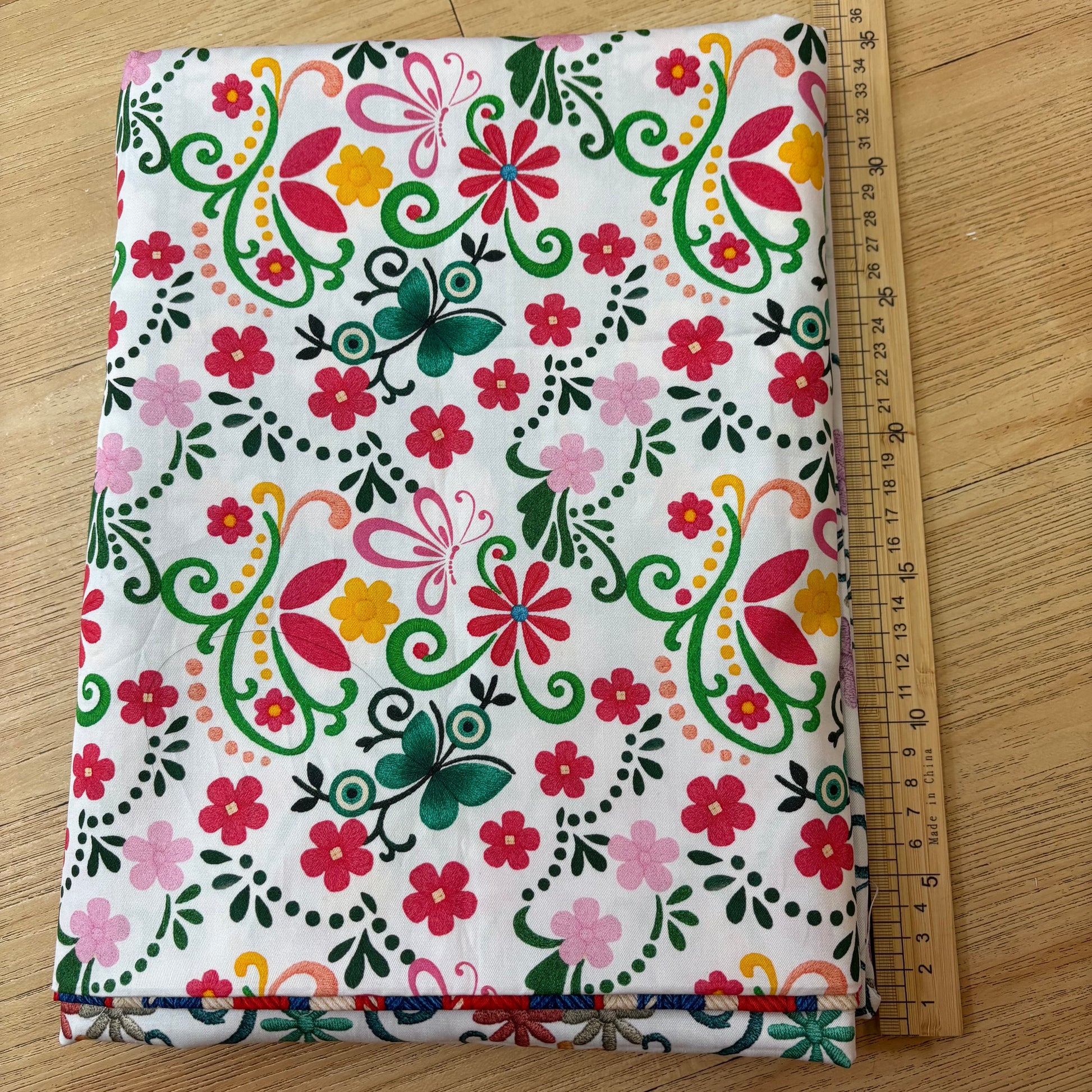 FS045 Exotic Folk Floral Cotton Printed Fabric