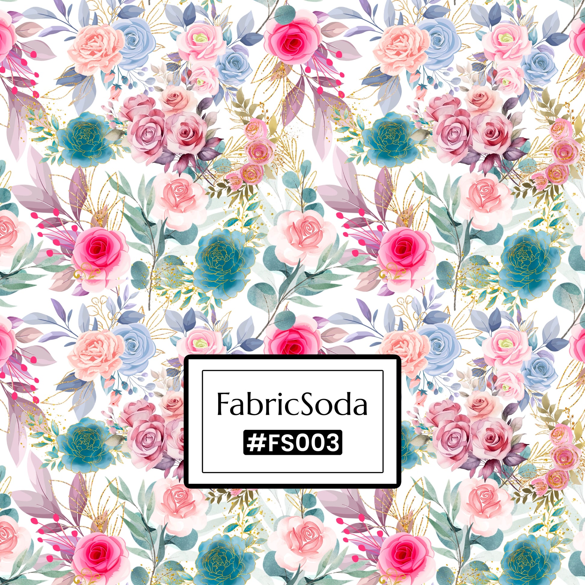FS003 Watercolour Floral Cotton Printed Fabric