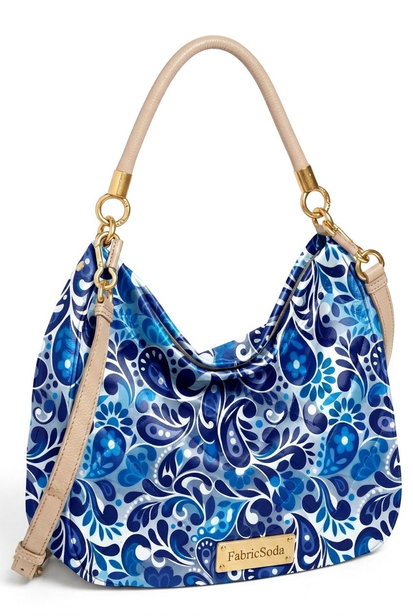 FS010 Blue Paisley Printed Fabric