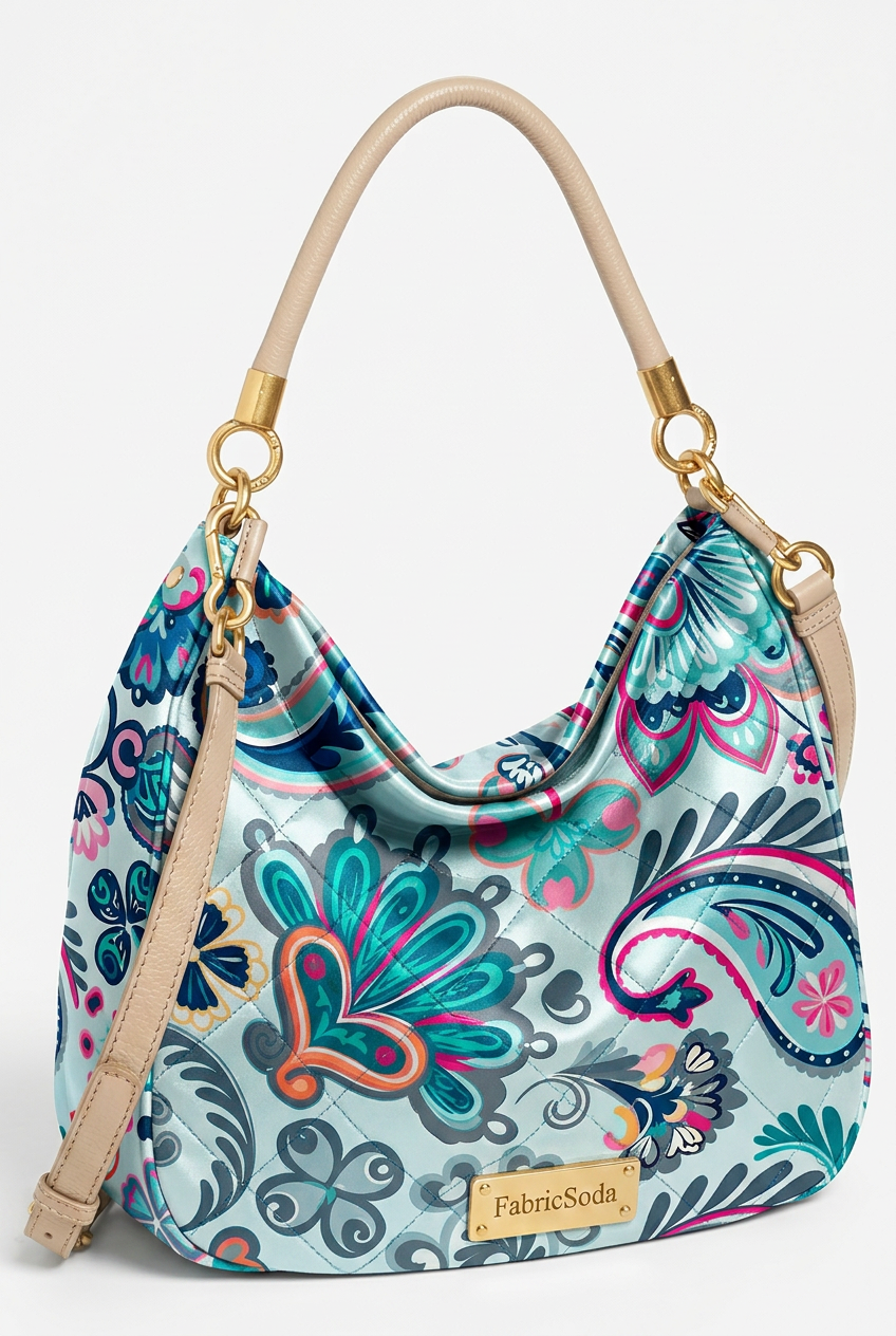 FS013 Blue Paisley Printed Fabric