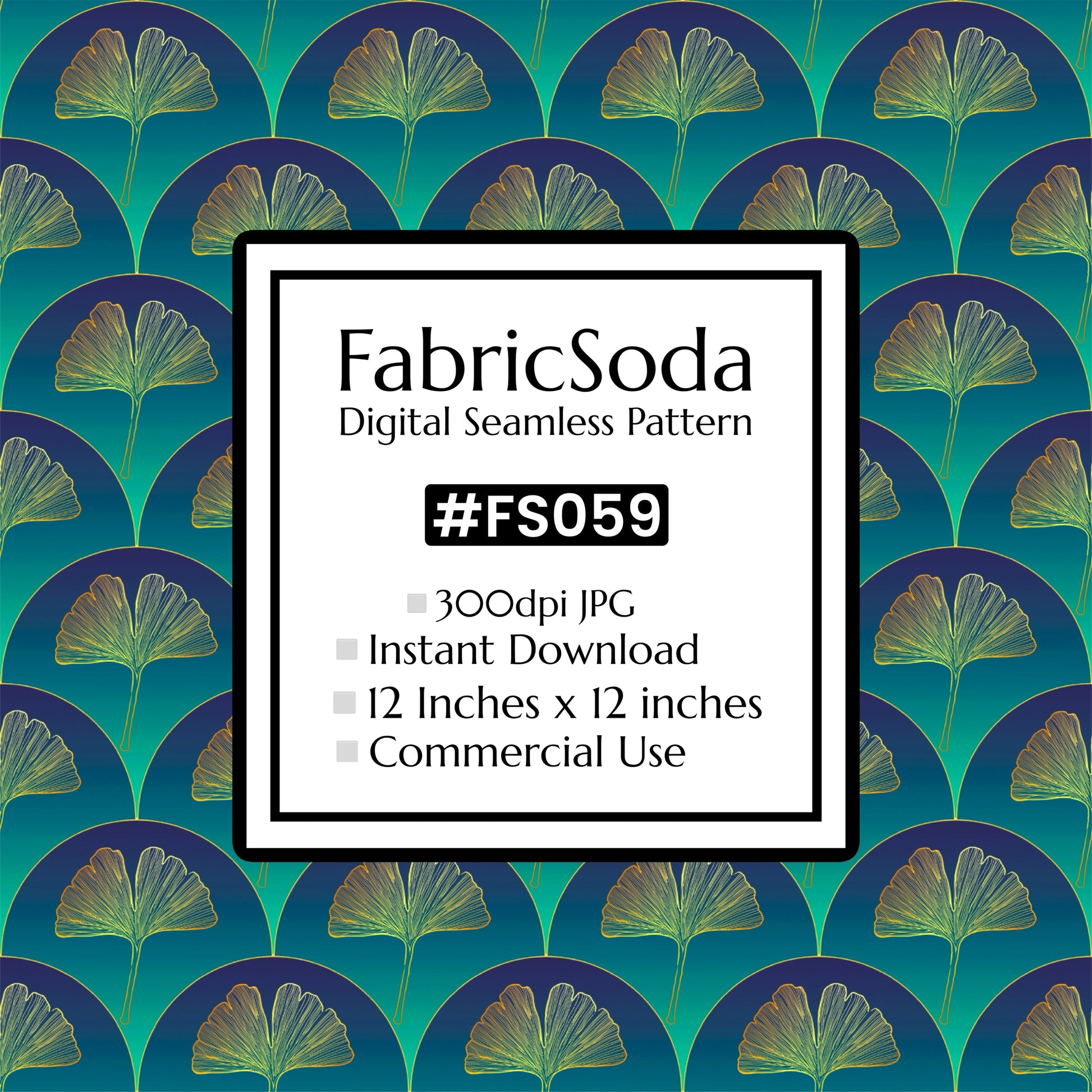 FS059 Dandelion Green Floral Pattern JPG