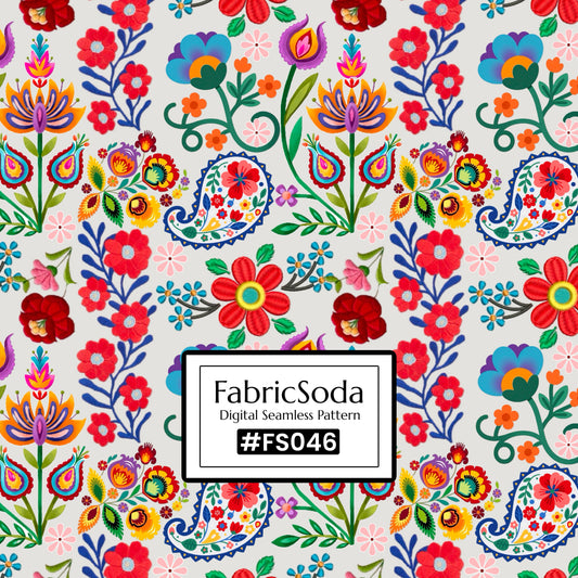 FS046 Wildflower floral Seamless Pattern JPG PNG