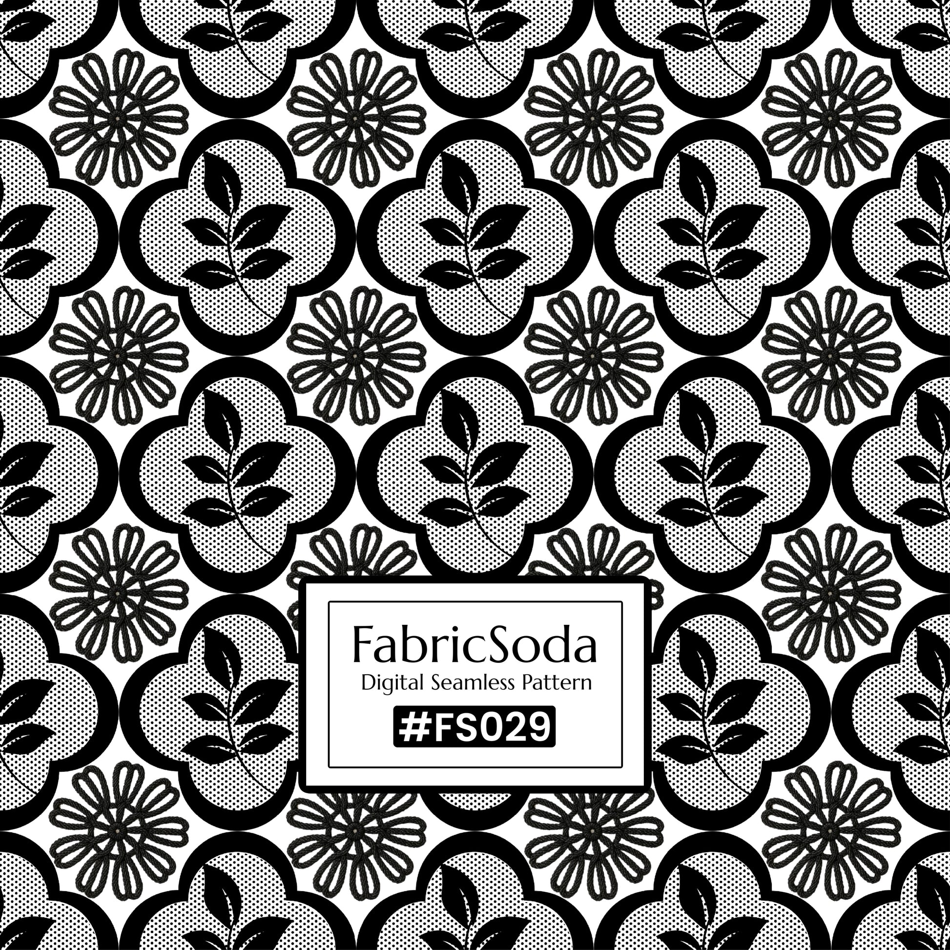 FS029 Black Floral Lace Seamless Pattern JPG PNG