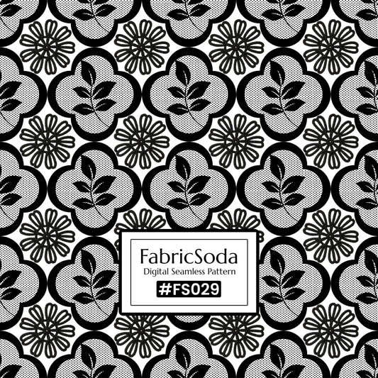 FS029 Black Floral Lace Seamless Pattern JPG PNG