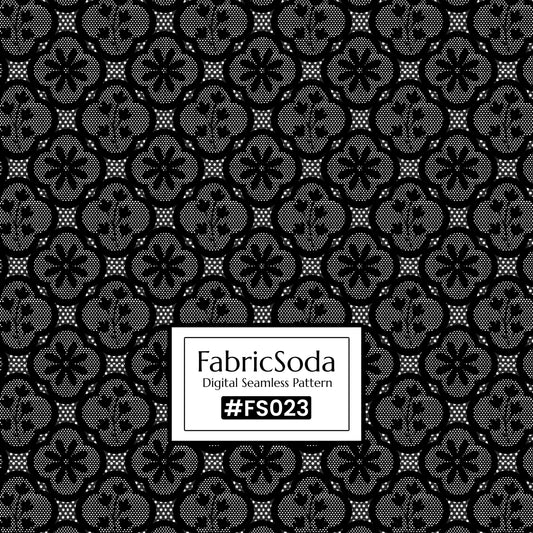FS023 Black Lace Floral Seamless Pattern JPG PNG